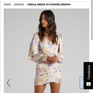 Showpo brand dress in “flower crown” pattern.